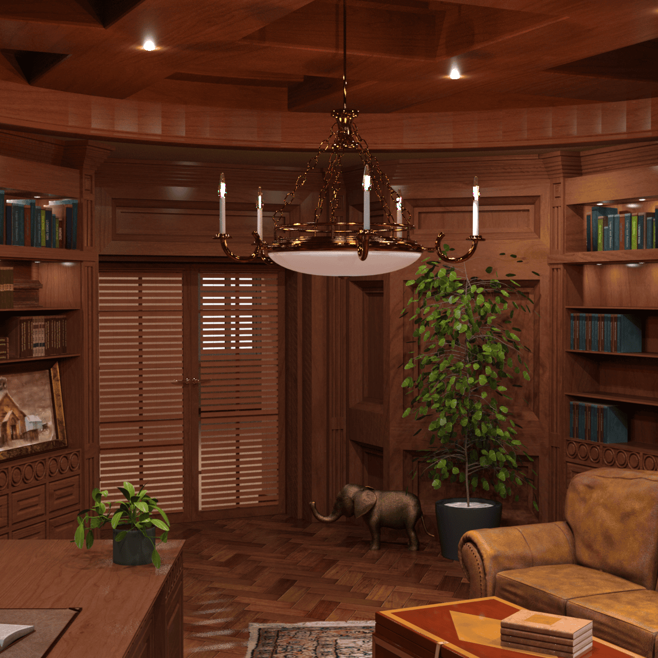 light setup of the university office room