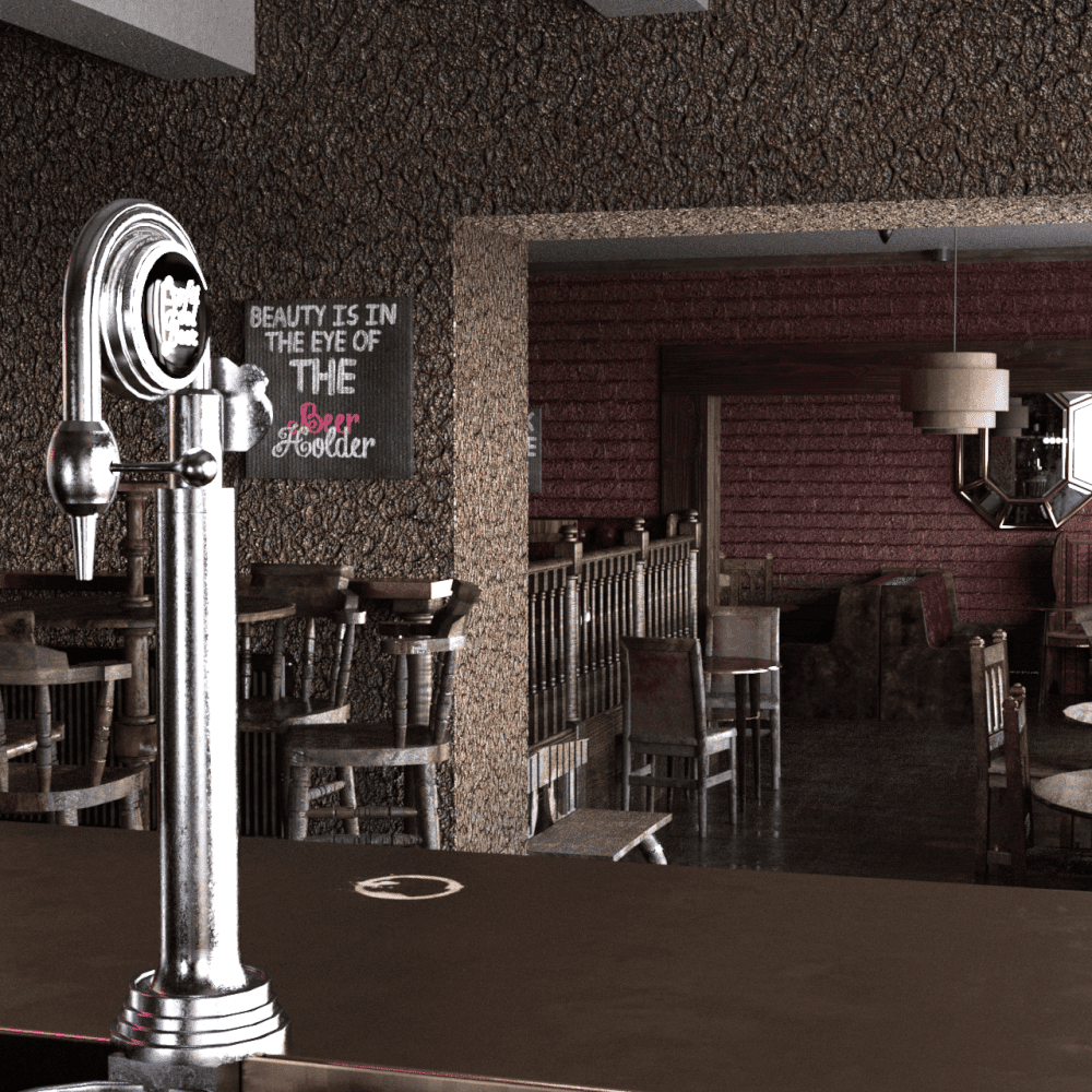 Close up of the tab behind the bar counter