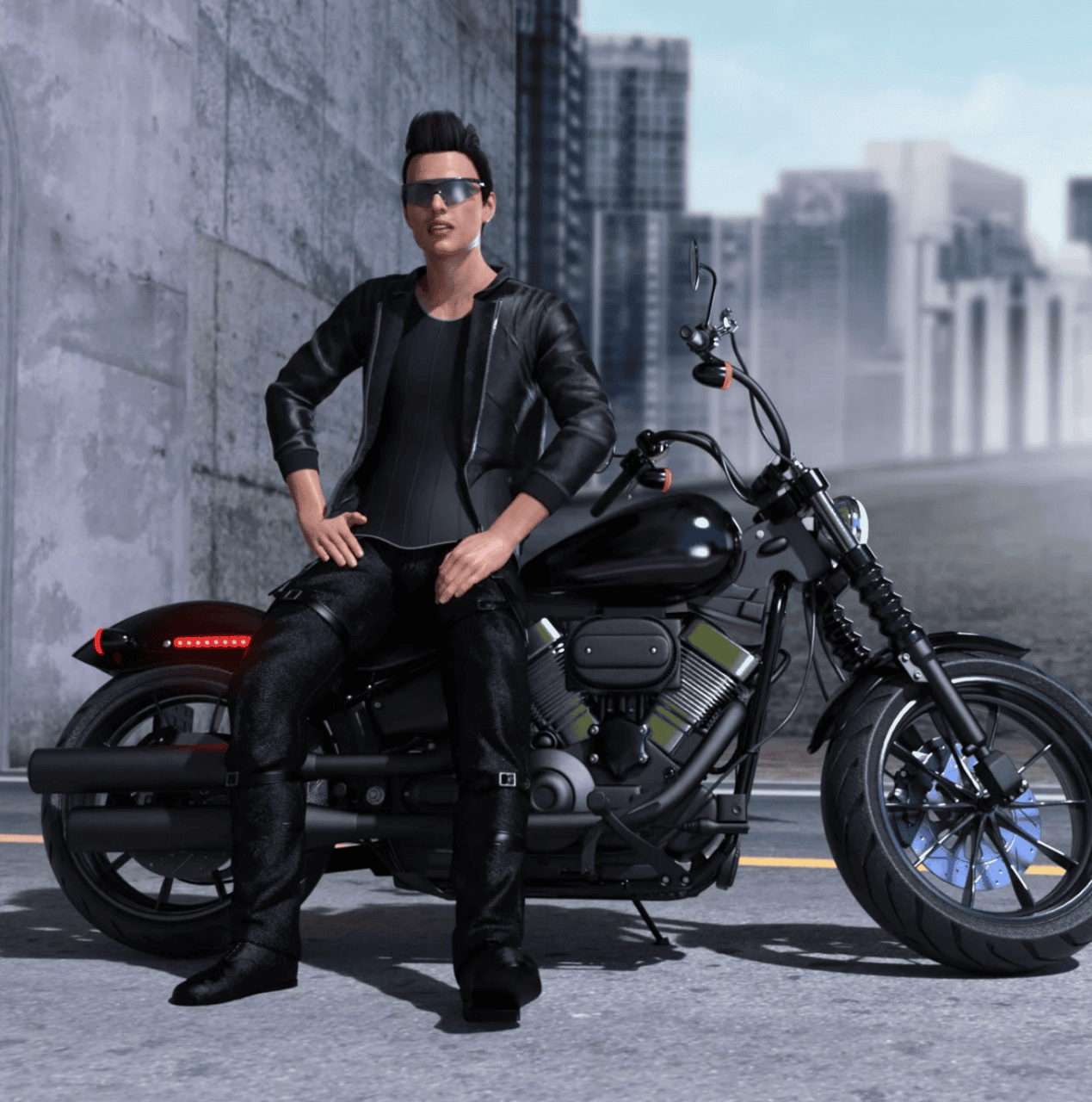 z low rider motorbike 3d model